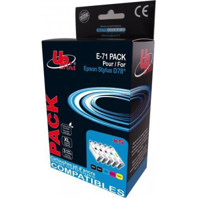 Pack UP 5 cart pour Epson E-715 2Bk12ml+C+M+Y 10ml