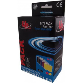 Pack UP 5 cart pour Epson E-715 2BK12ml+C+M+Y 12ml