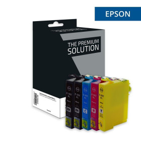 Pack équivalent à Epson T502XL - Jumelles - Noir Cyan Magenta Jaune