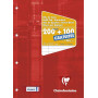 Bloc de cours encollé A4 200+100 pages détachables, ligné + marge,perforé 4 trou
