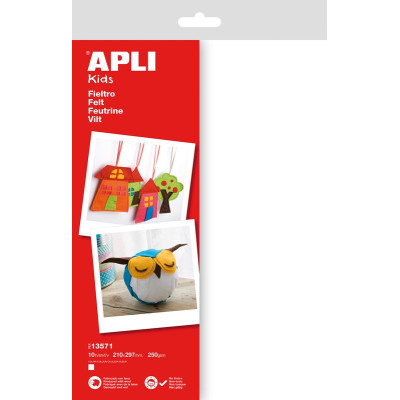 Sach feutrine a4 10f blanc