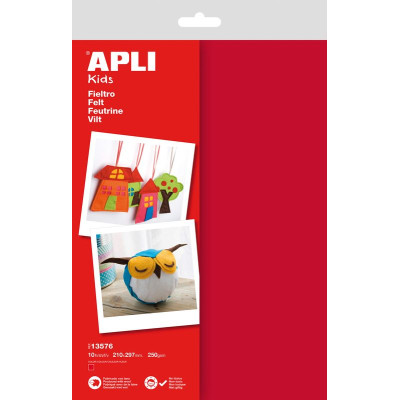 Sach feutrine a4 10f rouge