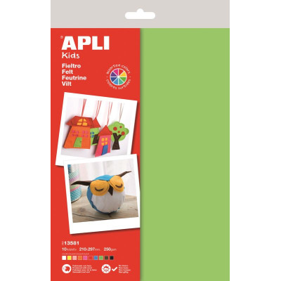 Sach feutrine a4 10f coul ass