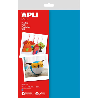 Sach feutrine a4 10f bleu