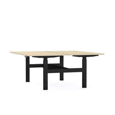 Bureaux bench axel rect. l140xp80 cm - ep25 mm ma - structure sg - syst.motorise