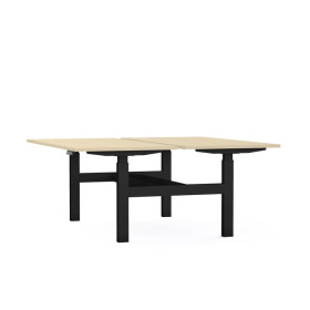 Bureaux bench axel rect. l160xp80 cm - ep25 mm ma - structure sg - syst.motorise