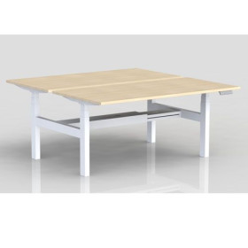 Bureaux bench axel rect. l180xp80 cm - ep25 mm ri - structure so - syst.motorise