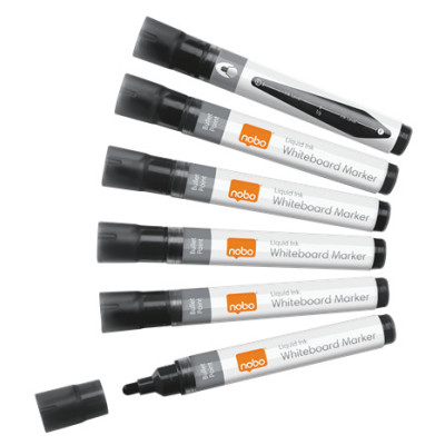 Marqueurs pour tableaux Blancs Liquid Ink, pointe ogive, Boite de 10, Noir