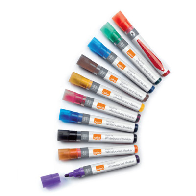Marqueurs pour tableaux Blancs Liquid Ink, pointe ogive, Assortis, Boite de 10,