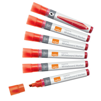 Marqueurs pour tableaux Blancs Liquid Ink, pointe biseautee, Rouge, Boite de 10,