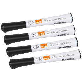 Marqueurs pour tableaux Blancs Glide, pointe ogive, Noir, pack de 4, Noir