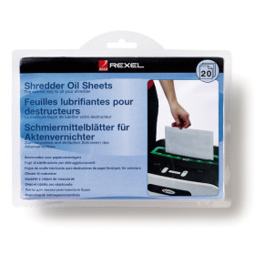 Feuilles pre-lubrifiees pour destructeur Rexel, Lot de 20