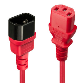 LINDY Rallonge secteur C14 vers C13, rouge, 0.5m