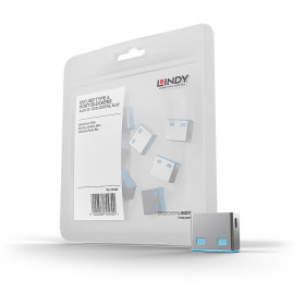 LINDY Bloqueurs de ports USB A, 10 pièces, Bleu