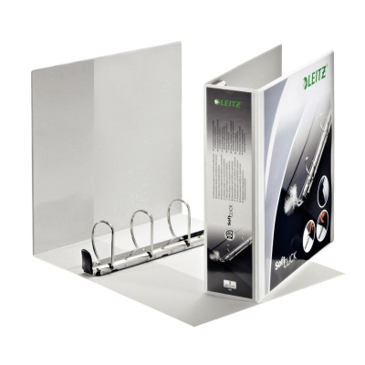 Classeur 4 anneaux personnalisable SOFTCLICK Leitz, Blanc Dos 80
