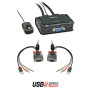 LINDY Switch KVM 2 Ports VGA, USB 2.0 & Audio, Câbles Intégrés