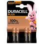 Pack de 4 piles Duracell Plus 100% AAA