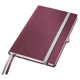 Cahier couVerture rigide A5 STYLE Leitz , ligne, Grenat
