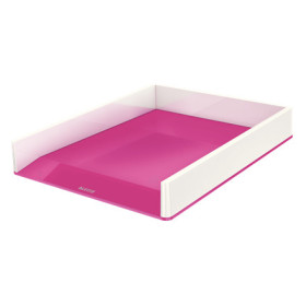 Corbeille a courrier Dual WOW Leitz, Blanc Rose