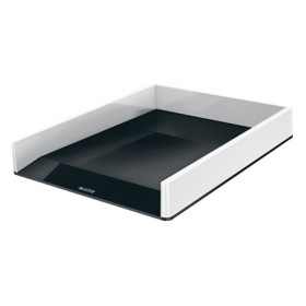Corbeille a courrier Dual WOW Leitz, Blanc Noir