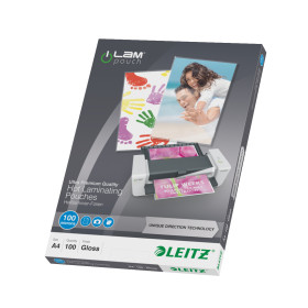 Pochette de plastification UDT A4 100µ Leitz, Lot 100, Transparent