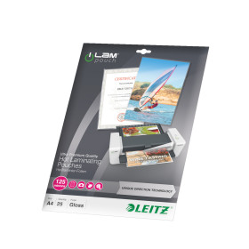 Pochette de plastification UDT A4, 125µ Leitz, Lot 25, Transparent