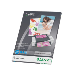 Pochette de plastification UDT A3, 100µ, Leitz, Lot 100, Transparent