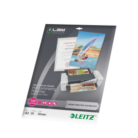 Pochette de plastification UDT A3, 125µ Leitz, Lot 25, Transparent