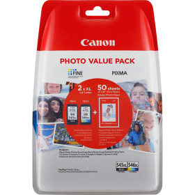 Canon ink 8286B006 PG-545XL CL546XL photo Value Pack BK C M Y + Paper