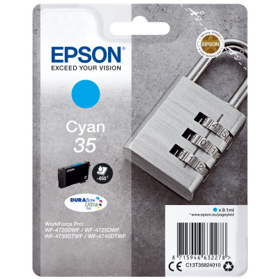 Epson ink T35824010 Singlepack cyan No.35 DURABrite Ultra ink