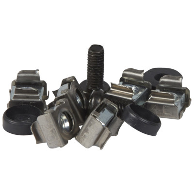Jeu de 50 écrous cage 9,5mm avec 50 rondelles plastique et 5