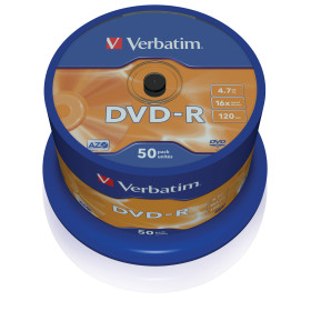 DVD-R Verbatim - 4.7 Go   120 min 16x - 50 pièces en cloche