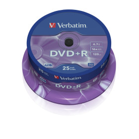 DVD+R Verbatim - 4.7 Go   120 min 16x - 25 pièces en cloche