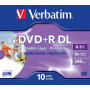 DVD+R DL Verbatim - 8,5 Go 8x vitesse double couche imprimable - jewelbox pack d