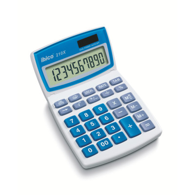 Calculatrice de bureau 210X, Ibico, Blanc   Bleu