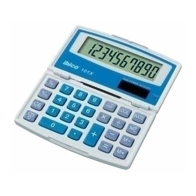 Calculatrice de poche 101X, Ibico, Blanc Bleu