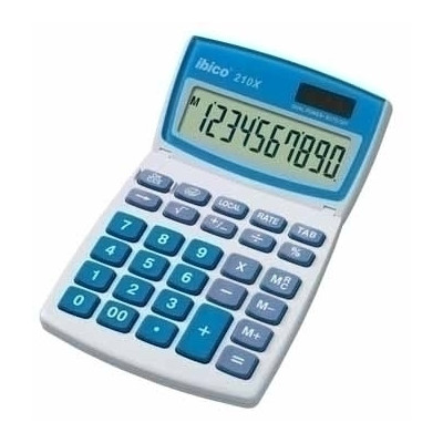 Calculatrice de bureau 210X, Ibico, Blanc Bleu