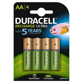 Pack de 4 Accu Duracell AA Mignon 2500mAH