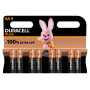 Pack de 8 piles Duracell Alkaline Plus Extra Life LR06 Mignon AA