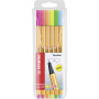 STABILO Feutre Finelinet Neon lot de 6