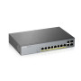 Zyxel switch 8p GS1350-12HP-EU0101F Géré + 2 SFP giga 130w