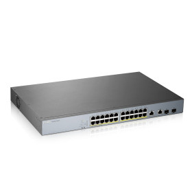 Zyxel switch 24 ports RJ45 Gbts Géré Mangeable + 2 SFP giga PoE+ (375 W)