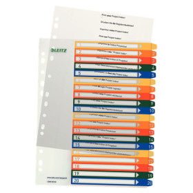 Intercalaire imprimable, PP, extra-large 20 touches, Leitz Multicolore