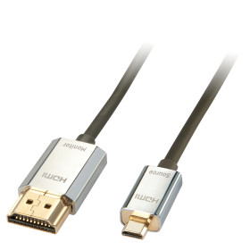LINDY Câble HDMI High Speed CROMO Slim A D, 3m