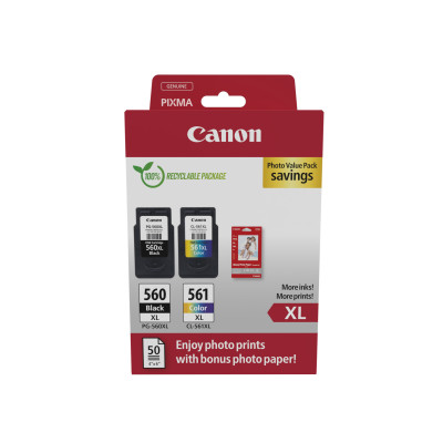 CANON Multipack 2 cartouches Jet d'encre N° 560 + 561   3712C008 Noir + Couleur