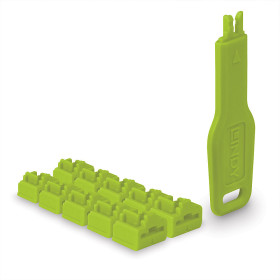 LINDY Verrous de ports RJ45, 10pcs avec clé, Vert