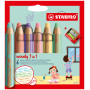 Stabilo etuis 6 woody 3en1 tc pastel 8806-3
