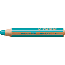 Stabilo crayon multi-talents woody 3 en 1, rond, vert jade 880 470