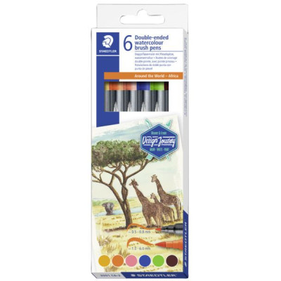 STAEDLER Etui de 6 Feutres double pointe "Afrique"