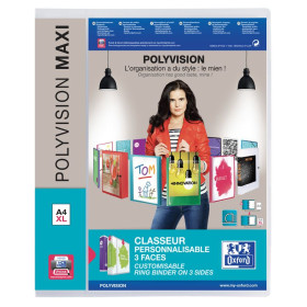 Classeur oxford polyvision a4+ d45 4an d pp translu incolore